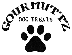 Gourmuttz Dog Treats Logo. All Natural Chicken Jerky for dogs.